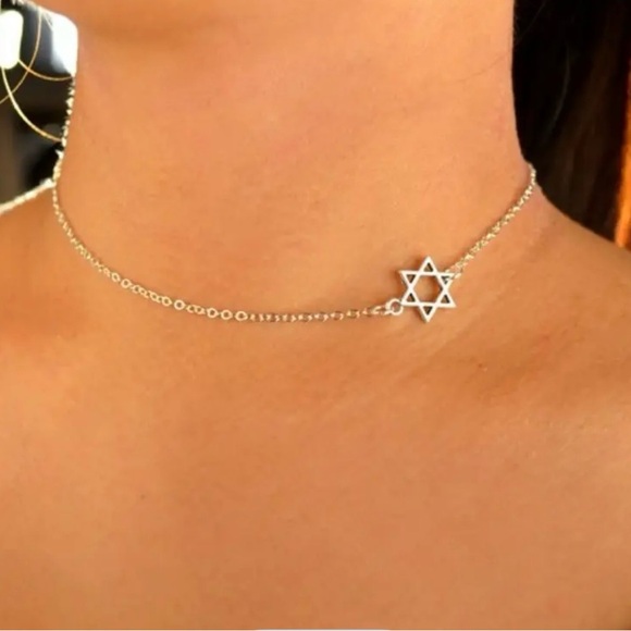 Jewelry - ✨925 Sterling Silver Star Of David Choker✨